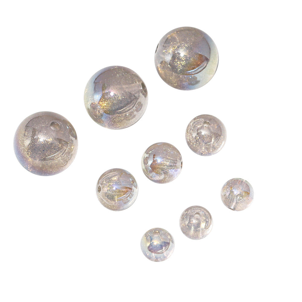 Wholesale 50pcs/1pack Gilded Years Gradient Color Through Hole Straight Hole Round Beads DIY Handmade Beads